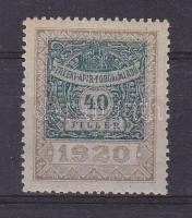 1920 Értékpapír forgalmi adó 40f, ritka!