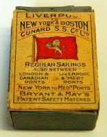 ~1920 Európa-Amerika hajójáraton használt gyufásdoboz eredeti gyufákkal