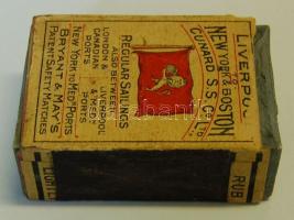 ~1920 Európa-Amerika hajójáraton használt gyufásdoboz eredeti gyufákkal