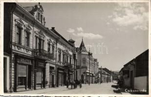 Csíkszereda with the shop of Holczer and the St Vince hospital
