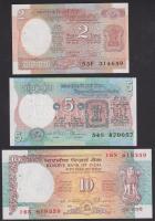 India 1975. 5R, 1976. 2R, 1992. 10R T:I- (mindegyiken két apró lyuk, tűzőgép nyom)