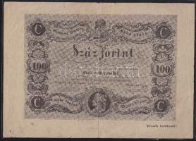 1848. 100Ft "Kossuth bankó" imitációja - Révay testvérek 1888-ból származó reklámja T:IV hajtásnál szakadás