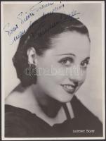 1937 Lucienne Boyer francia sanzonénekes dedikált fotó / Photo with autograph signature of chanson-singer Lucienne Boyer 18x26cm