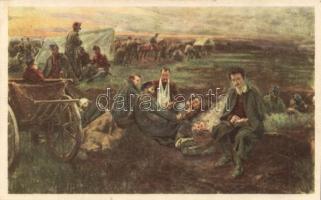 Petőfi on the battle field, Hungarian teachers for Greek children propaganda So.Stpl