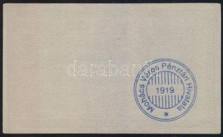 1918. 25K hullámos hátlap, 3000 feletti sorozat "Mohács Város Pénztári Hivatala - 1919" bé...