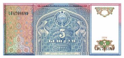 Üzbegisztán 1994. 1S, 3S, 5S, 10S, 50S T:I