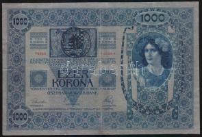 1902-1916. 1K, 2K, 10K, 20K, 1000K összesen 8db bankjegy román felülbélyegzésekkel! T:III