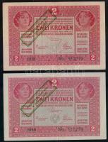 1917. 2K (2x) osztrák felülbélyegzéssel T:II