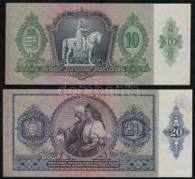 1936-1941. 10P + 20P "Városi Pártvezető - Sopron" felülbélyegzéssel T:I,I-