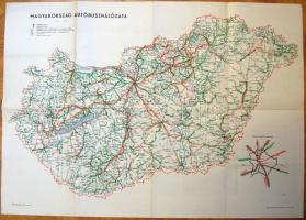 1960+1969-70  2 db Kartográfiai Vállalat Magyarország autóbuszhálózati térképe