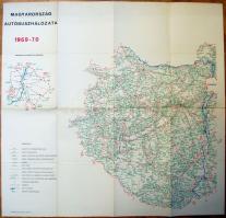 1960+1969-70  2 db Kartográfiai Vállalat Magyarország autóbuszhálózati térképe
