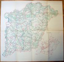 1960+1969-70  2 db Kartográfiai Vállalat Magyarország autóbuszhálózati térképe