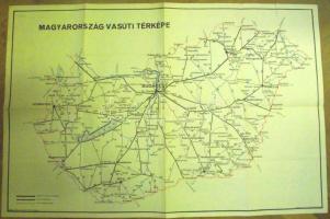 1967 Magyarország vasúti térképe 42x65 cm