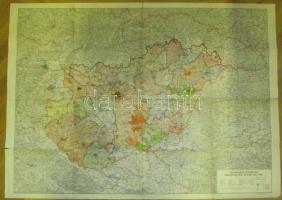 1939 Magyar Királyi Honvéd Térképészeti Intézet Csonka-Magyarország Közigazgatási beosztása térkép 100x70 cm