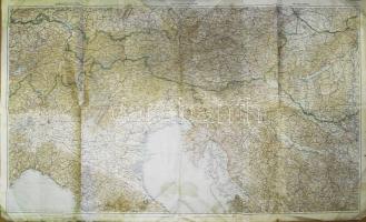1918 Középnyugat Európa térképe: Innsbrucktól Budapestig 65x116 cm