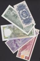 Bolívia 1952. 1B + 1984. 50.000B + Uruguay 1987. 100P + Mexikó 1977. 20P + 1982. 100P T:I