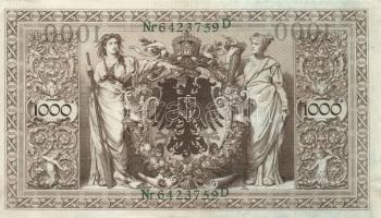 Német Birodalom / Császárság 1910. 1000M (10x) T:vegyes