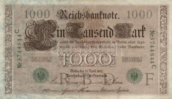 Német Birodalom / Császárság 1910. 1000M (10x) T:vegyes