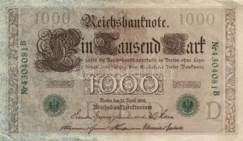 Német Birodalom / Császárság 1910. 1000M (10x) T:vegyes