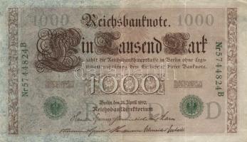 Német Birodalom / Császárság 1910. 1000M (10x) T:vegyes