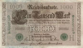 Német Birodalom / Császárság 1910. 1000M (10x) T:vegyes