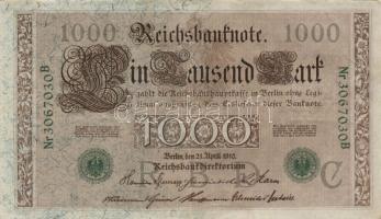 Német Birodalom / Császárság 1910. 1000M (10x) T:vegyes