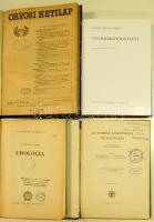 4 db vegyes orvosi könyv és bekötött folyóirat (Orvosi Hetilap 1957/1 né.)