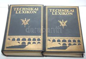 Lósy-Schmidt Ede - Barát Béla (szerk.): Technikai lexikon. I.-II. köt Bp. 1928. Győző Andor, Aranyozott kiadói egészvászon kötésben (egy gerincen és 2 lapon apró hibák, de összeségében jó állapotban)