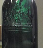 cca 1920 Dombornyomott csatos Harmatvíz üveg Budapest címerével 40 cm