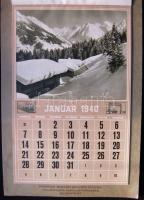 1940 A Brown Boveri Művek Rt. nagy képes falinaptára svájci képekkel kiváló állapotban / Large pictu...