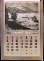 1939 A Brown Boveri Művek Rt. nagy képes falinaptára svájci képekkel kiváló állapotban / Large pictu...