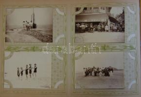 cca 1900 Belgium érdekes amatőr album 75 fotó jó képeslapalbumba ragasztva. Korai repülő-kísérlet, t...