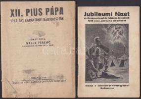 1913 Jubileumi füzet az Anyaszentegyház felszabadulásának 1600 éves jubileuma alkalmából + 1942 XII. Pius pápa karácsonyi rádióbeszéde