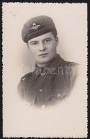 cca 1940 A Magyar Királyi Légierő pilótáját ábrázoló fotólap / Hungarian Royal Air Force pilot on photo card