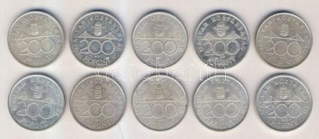 1992-94. 200Ft Ag "MNB" (10x) T:2,3