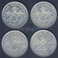 1992. 200Ft Ag "MNB" (4x) T:2,2-