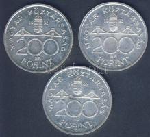 1992. 200Ft Ag "MNB" (3x) T:2