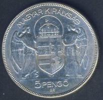 1930. 5P Ag "Horthy jobbra" T:3/3+