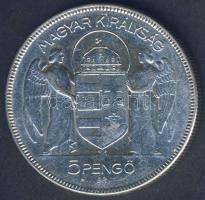 1930. 5P Ag "Horthy jobbra" T:3+ kis ph