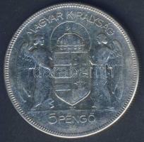 1930. 5P Ag "Horthy jobbra" T:3 ph
