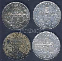 1992. 200Ft "MNB" Ag (4x) T:2,3