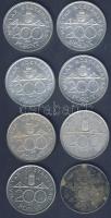 1992+94. 200Ft "Deák + MNB" Ag (8x) T:2,3
