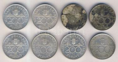 1992+94. 200Ft "Deák + MNB" Ag (8x) T:2,3