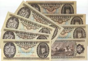 1951,65,69,75,80,83,86,89 8db klf. 50Ft teljes kiadás! T: II,II+!
