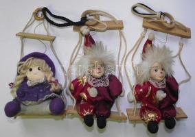 3 db hintázó bohóc figura