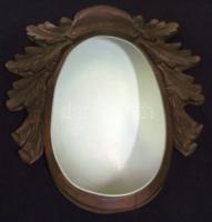 Dekoratív kézzel faragott fa vadásztükör 23x32 cm