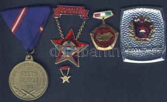 Vegyes tétel, benne: DN 3db Szocialista kitüntetés és medál, Kiváló dolgozó, Szocializmusért és Kiváló társadalmi munkáért, mind eredeti tokban és miniatűrrel T:vegyes + 1963. A Szövetségi Hadsereg sikeres katonai kiképzéséért járó kitüntetés mellszalaggal T:1-