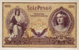 1943 100P "Szálasi-kiadás"  egyenetlenül levágott, de méretnek megfelelő példány T:I RRR!!!