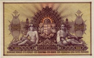 1943 100P "Szálasi-kiadás"  egyenetlenül levágott, de méretnek megfelelő példány T:I RRR!!...