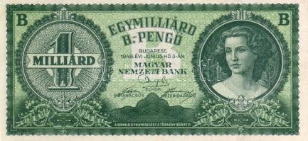1946 1.000.000.000B.-Pengő T:I egyenetlenül levágott példány RRR!!!